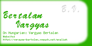 bertalan vargyas business card